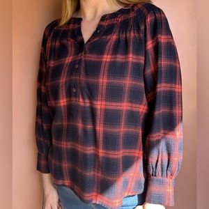 Loft Plaid Blouse